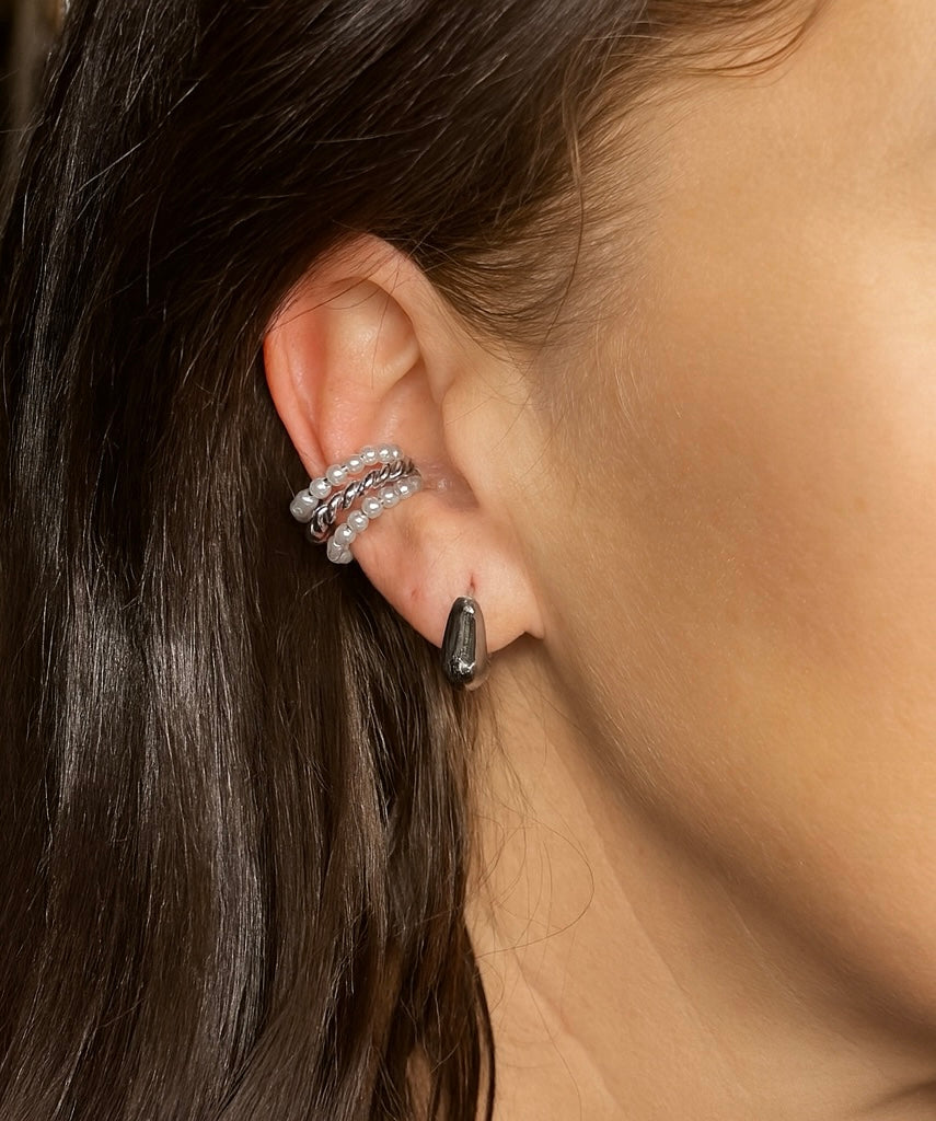 Earcuff Pearl - Acciaio Inox