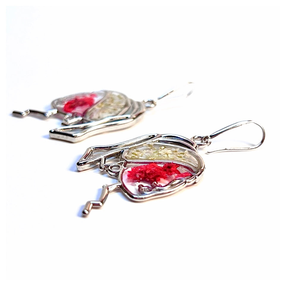 Orecchini Lolita - Fiori veri, Resina e Argento 925