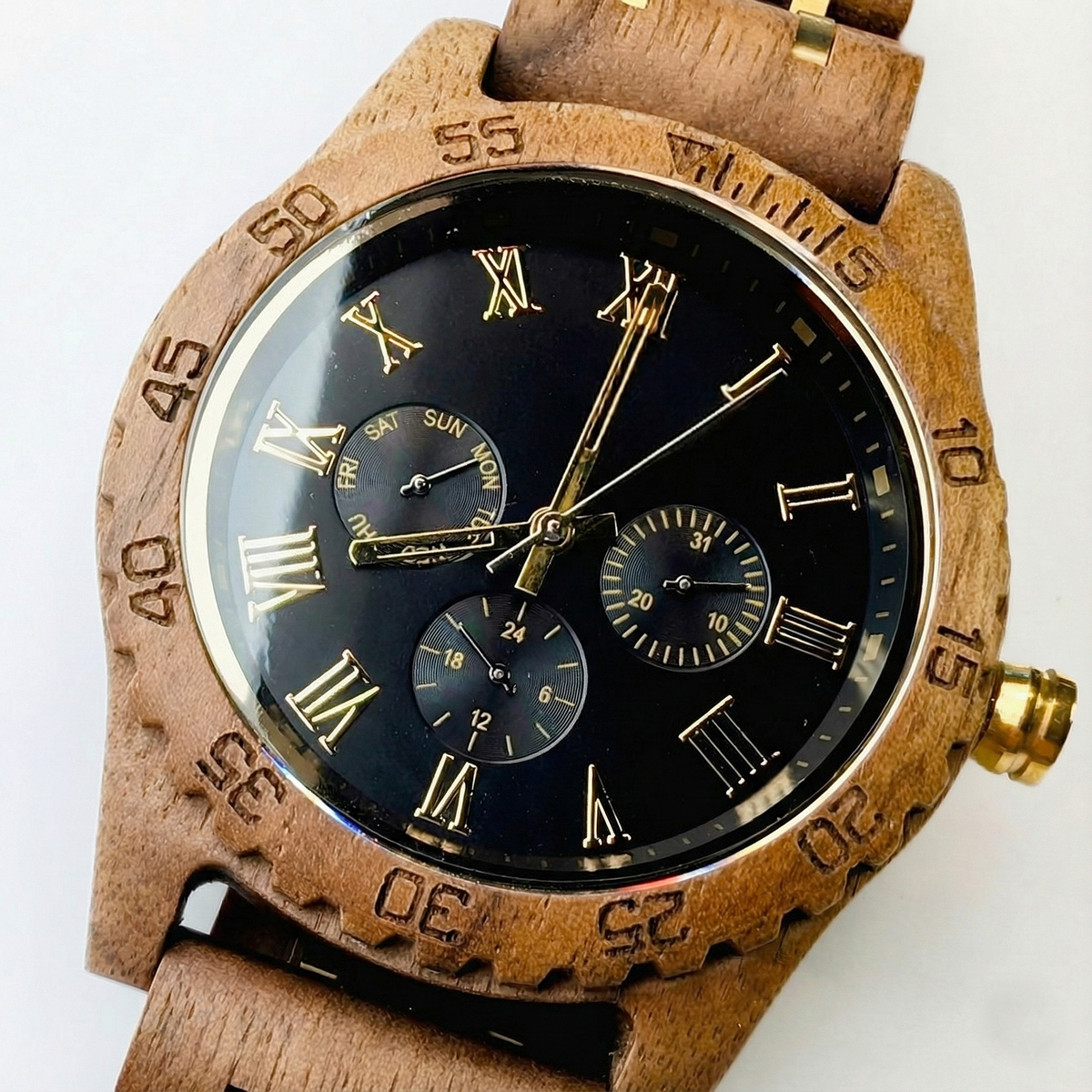 Orologio legno di Noce e Acciaio 45mm