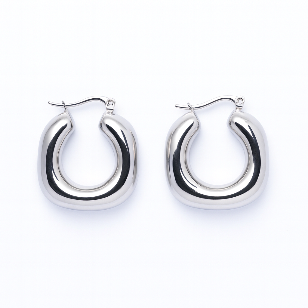 Orecchini Square Circle - Acciaio Inox