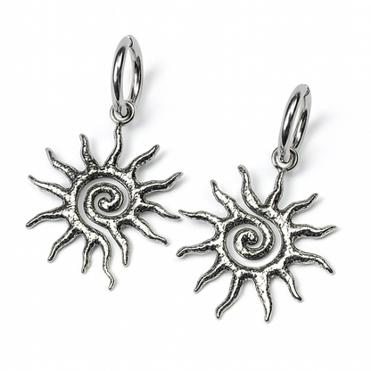 Orecchini Sole Tribale - Acciaio Inox