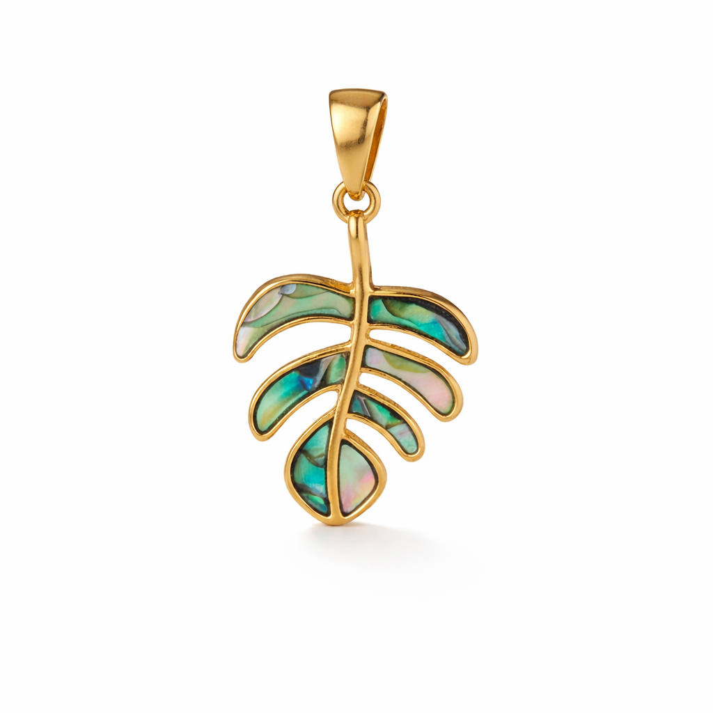 Ciondolo Monstera di Abalone - Acciaio Inox