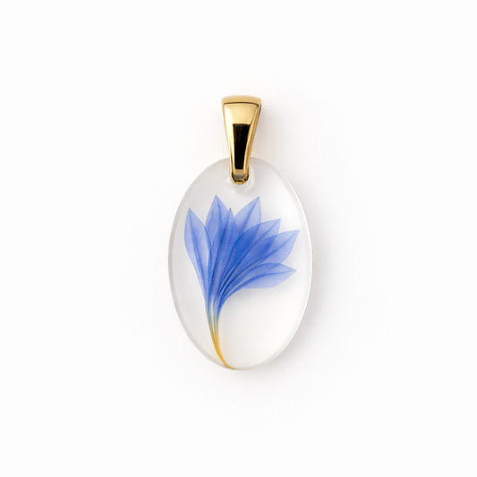 Ciondolo Encanto - Fiori veri, Resina e Acciaio Inox