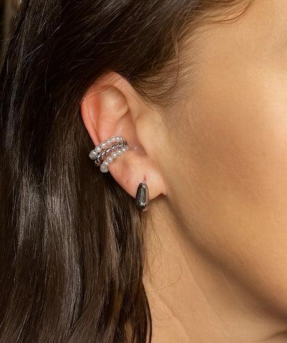 Earcuff Pearl - Acciaio Inox
