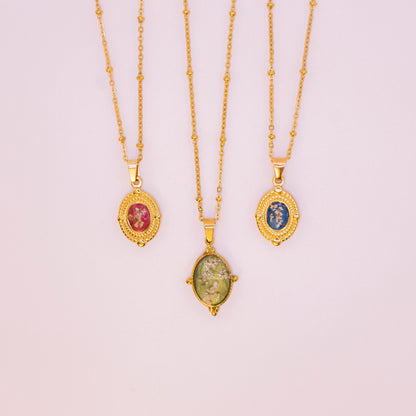 Gold Flowers Ovale