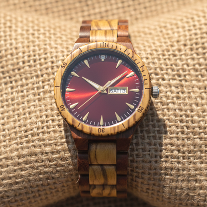 Orologio legno di Palissandro e Zebrano 42mm