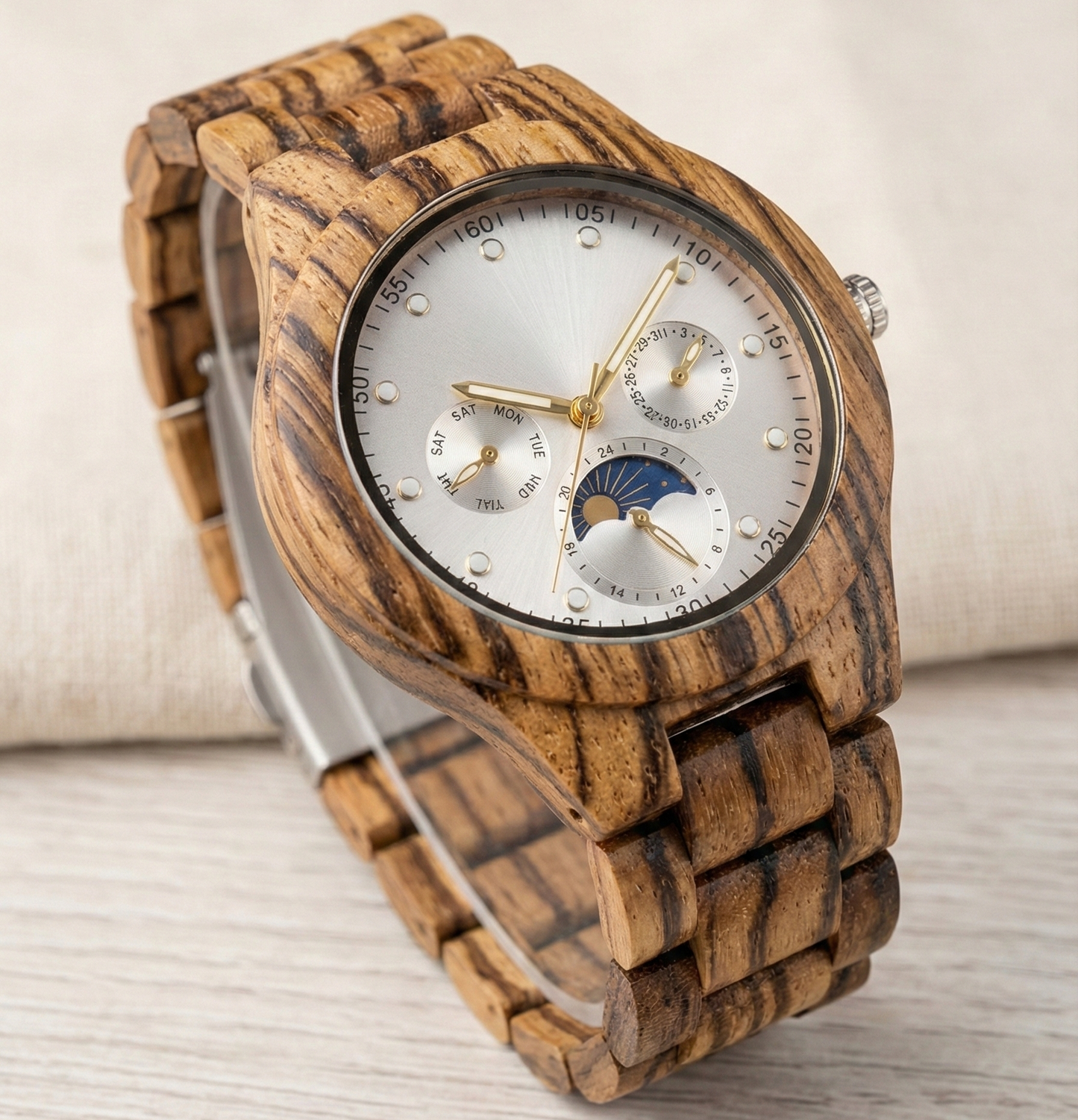 Orologio legno di Zebrano 38mm