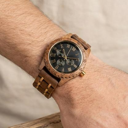 Orologio legno di Noce e Acciaio 45mm