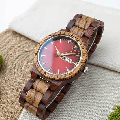 Orologio legno di Palissandro e Zebrano 42mm