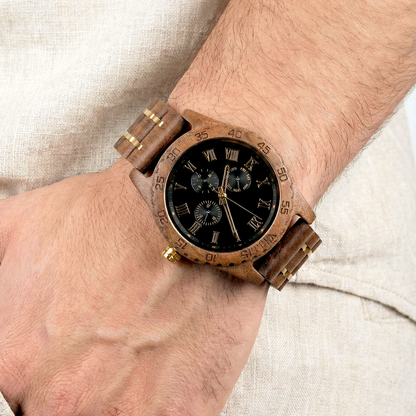 Orologio legno di Noce e Acciaio 45mm