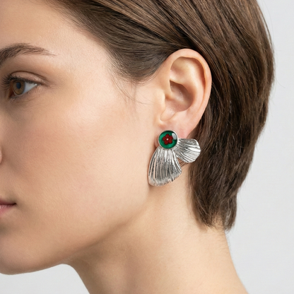 Orecchini Petali - Resina, Fiori veri e Acciaio Inox