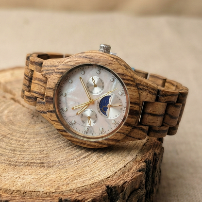Orologio legno di Zebrano 38mm