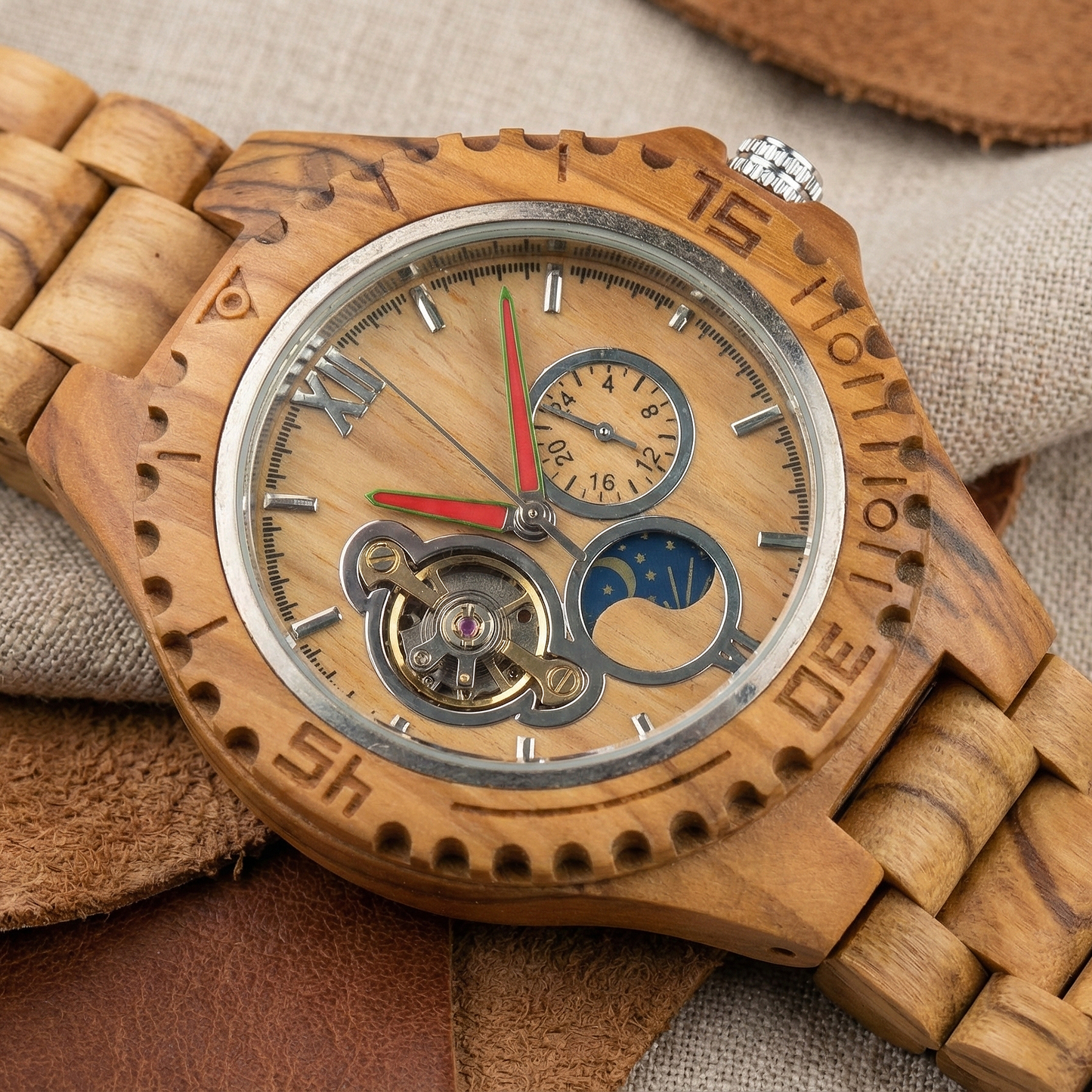 Orologio legno di Ulivo 47mm