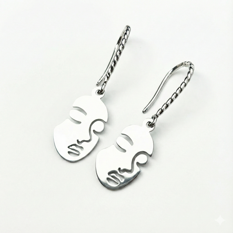 Orecchini Little Faces - Acciaio Inox