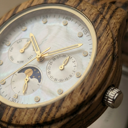 Orologio legno di Zebrano 38mm