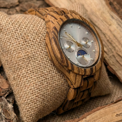 Orologio legno di Zebrano 38mm