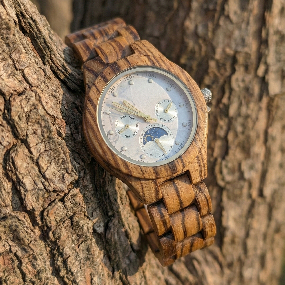 Orologio legno di Zebrano 38mm