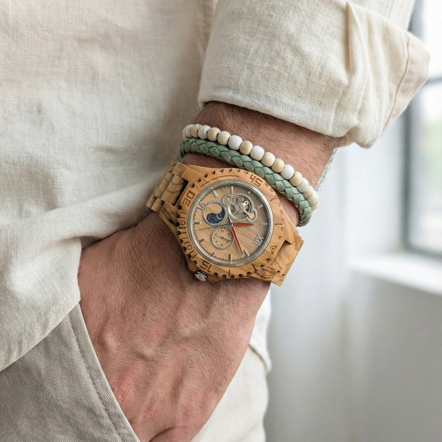 Orologio legno di Ulivo 47mm