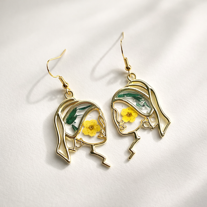 Orecchini Marianne - Resina, Fiori veri e Argento 925