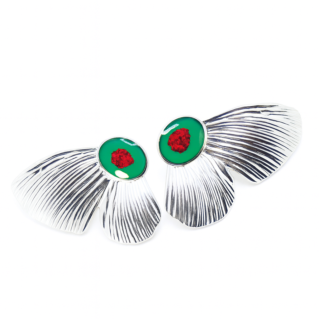 Orecchini Petali - Resina, Fiori veri e Acciaio Inox