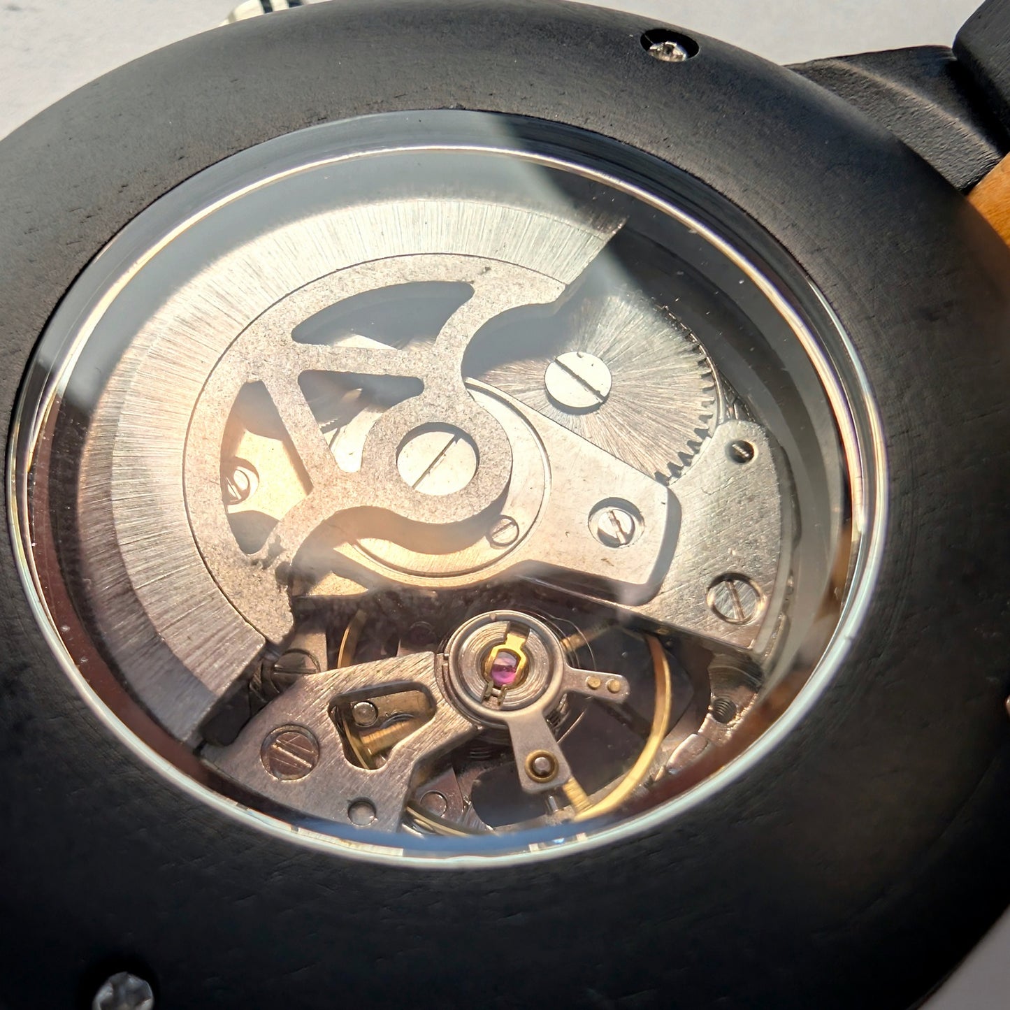 Orologio legno di Zebrano ed Ebano 43mm